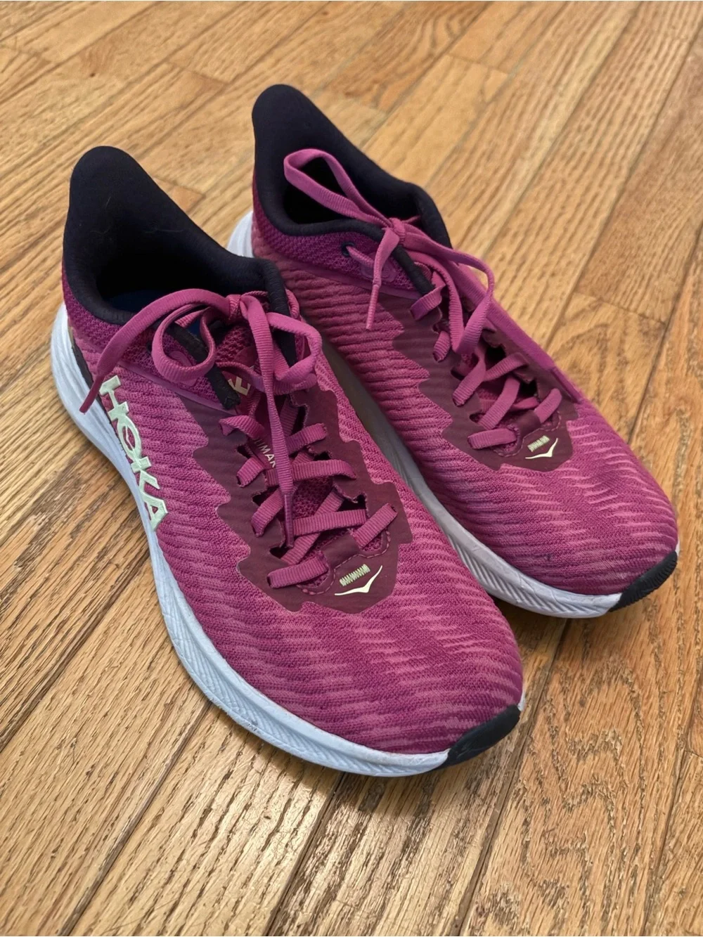 Hoka One One Women's Running Shoes - Magenta with White Midsole
